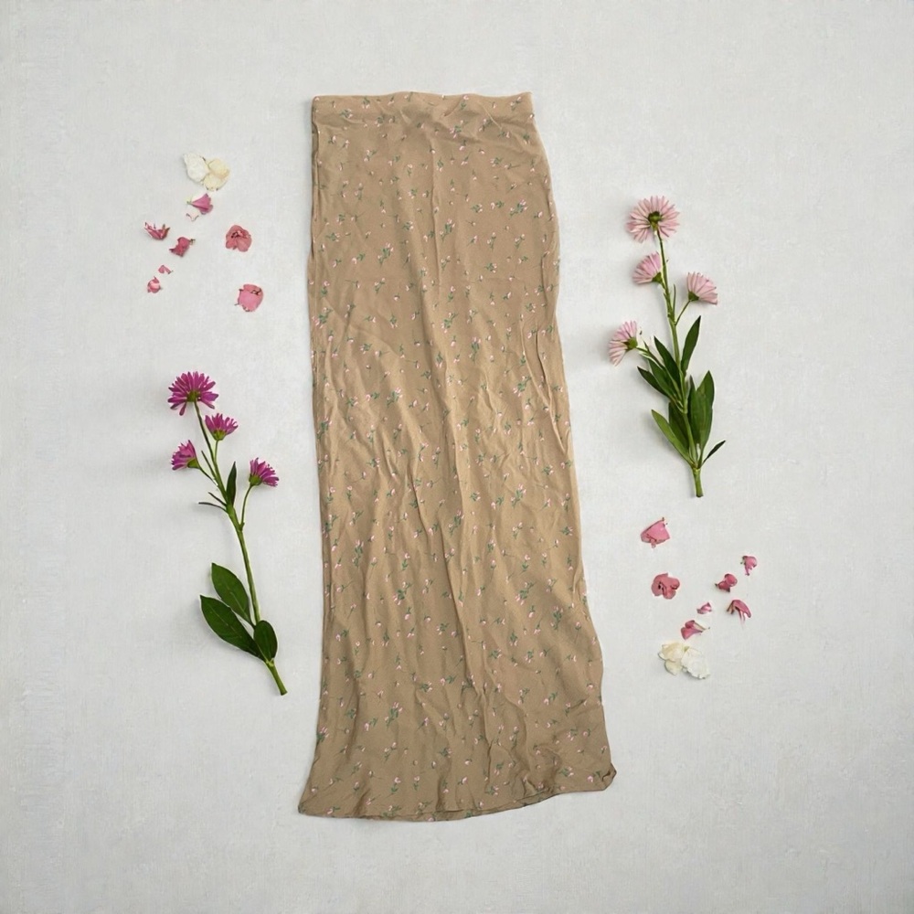 Wild Fable Tan Floral Pencil Skirt Sz XXS - Picture 2 of 7